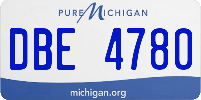 MI license plate DBE4780