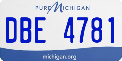 MI license plate DBE4781
