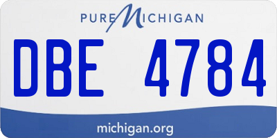 MI license plate DBE4784