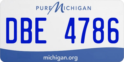MI license plate DBE4786