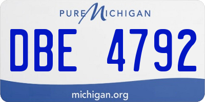 MI license plate DBE4792