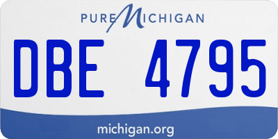 MI license plate DBE4795