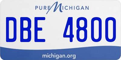 MI license plate DBE4800