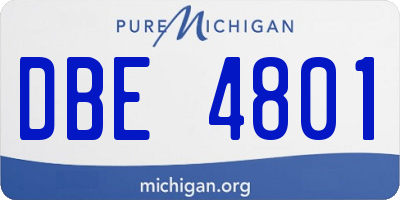 MI license plate DBE4801