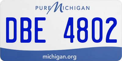 MI license plate DBE4802