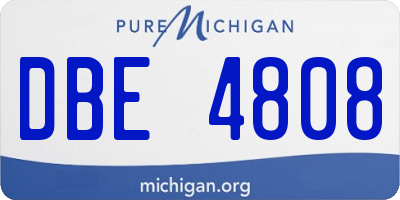 MI license plate DBE4808