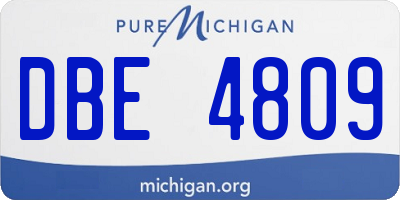 MI license plate DBE4809