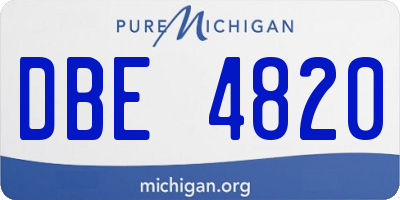 MI license plate DBE4820