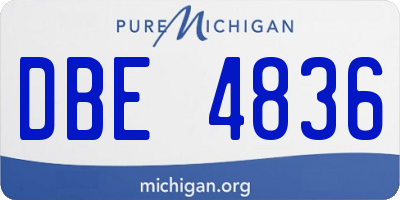 MI license plate DBE4836