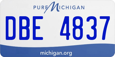 MI license plate DBE4837