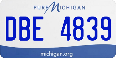 MI license plate DBE4839