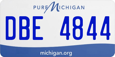 MI license plate DBE4844