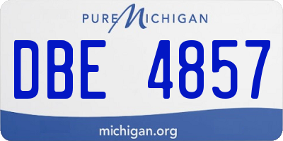MI license plate DBE4857
