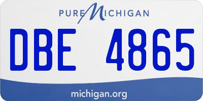 MI license plate DBE4865