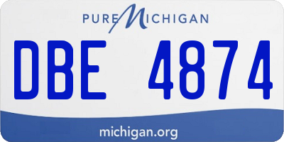 MI license plate DBE4874
