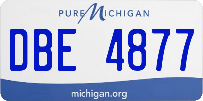 MI license plate DBE4877