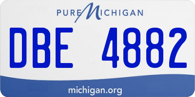 MI license plate DBE4882