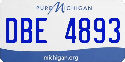 MI license plate DBE4893