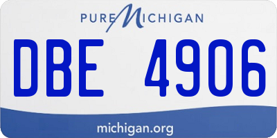 MI license plate DBE4906