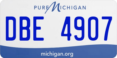 MI license plate DBE4907
