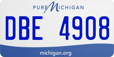 MI license plate DBE4908