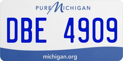 MI license plate DBE4909
