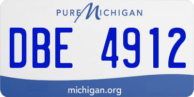 MI license plate DBE4912