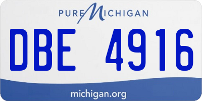 MI license plate DBE4916
