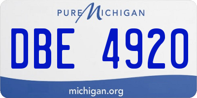 MI license plate DBE4920