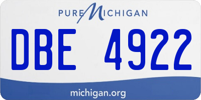 MI license plate DBE4922