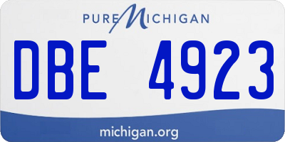 MI license plate DBE4923