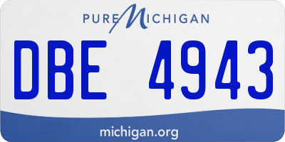 MI license plate DBE4943