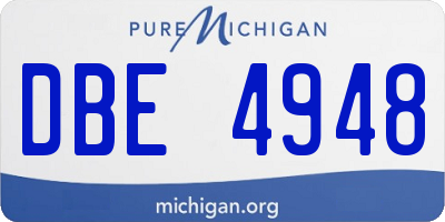 MI license plate DBE4948