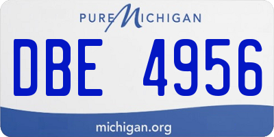 MI license plate DBE4956