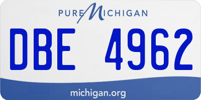 MI license plate DBE4962