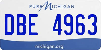 MI license plate DBE4963