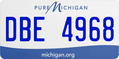 MI license plate DBE4968