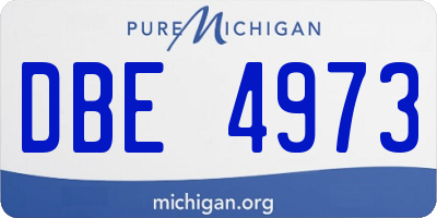 MI license plate DBE4973