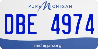 MI license plate DBE4974