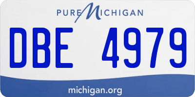 MI license plate DBE4979