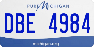 MI license plate DBE4984