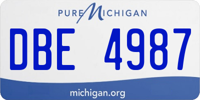 MI license plate DBE4987