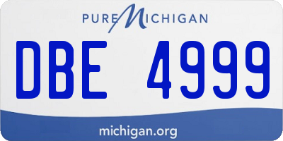 MI license plate DBE4999