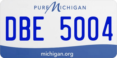 MI license plate DBE5004