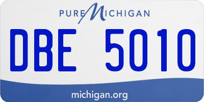 MI license plate DBE5010
