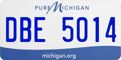 MI license plate DBE5014