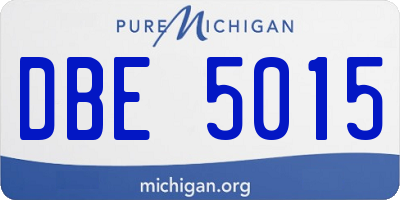 MI license plate DBE5015
