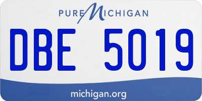 MI license plate DBE5019