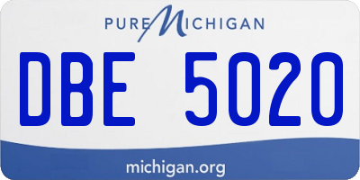MI license plate DBE5020