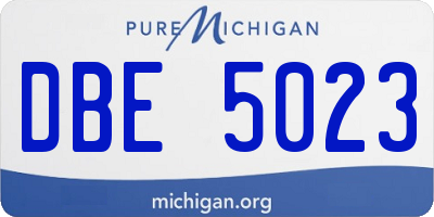 MI license plate DBE5023